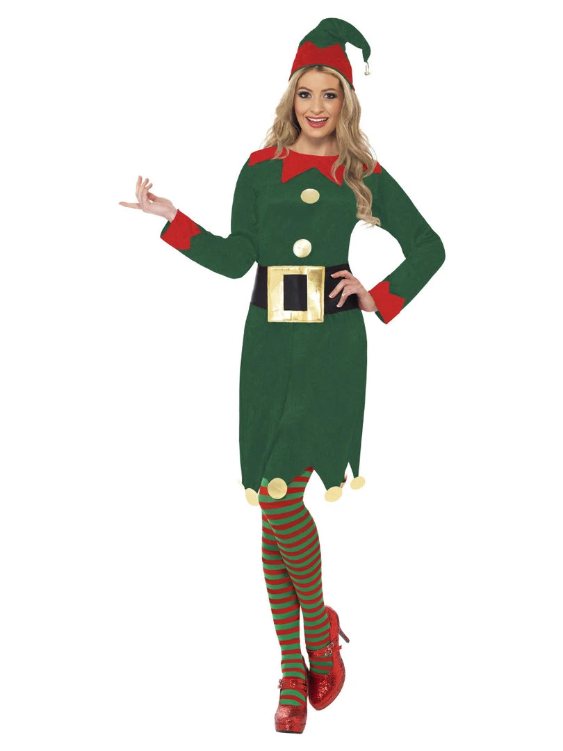 Smiffys Women's Elf Dress Costume Seasonal Costumes 3 Smiffys Women's Elf Dress Costume Seasonal Costumes