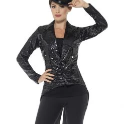 Smiffys Seasonal Costumes Sequin Tailcoat Jacket, Ladies